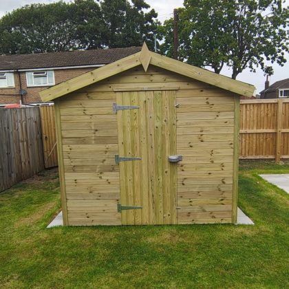 8' x 6' Wooden Apex Security Shed