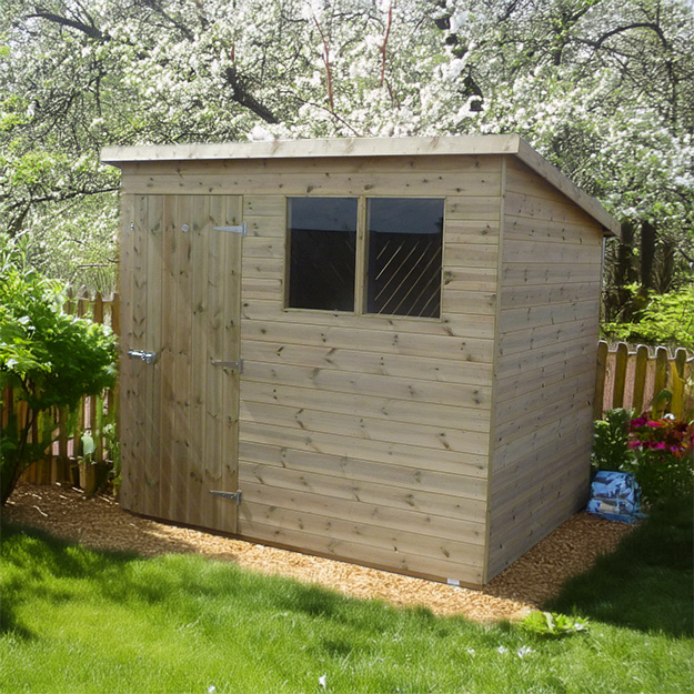 pent timber shed