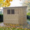 Pent loglap shed