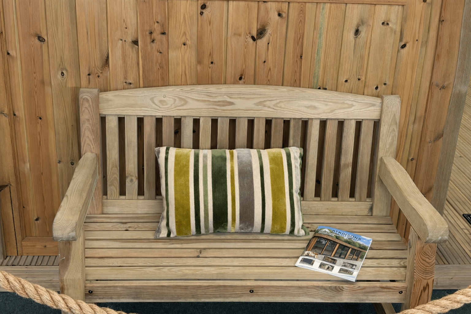 Timber bench furnishings for the outdoor living space.
