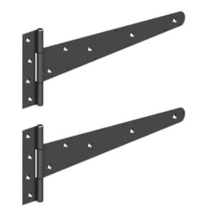 12" Tee Hinges(Pair) - Black Finish